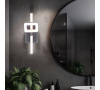 Applique murale orientable Lampe murale avec interrupteur Eclairage LED des escaliers, chrome nickel mat, 1x LED 6W 540Lm blanc chaud, LxlxH 25x7x15,5 cm