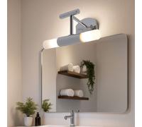 Applique LED verre chromé Applique intérieure mobile Chambre à coucher Lampe murale, luminaire orientable, 2x LED 2,5W 210lm, l x p 23 x 26 cm
