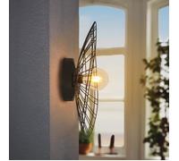 Applique murale ou plafonnier - SAMPA - Anja - Métal noir - Compatible LED - 40W max
