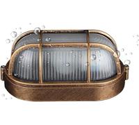 Applique murale ovale en métal pour l'extérieur, lampe étanche, lampe marine, lampe industrielle E27 en aluminium, sécurité pour le sauna et la réserve(Size:1pcs)