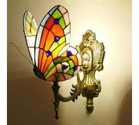 Applique Murale Papillon Tiffany/Appliques murales Style Tiffany pour Le Salon/Applique décorative Ancienne/Style Vintage pour Le Salon, la Chambre, Le Restaurant