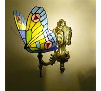 Applique Murale Papillon Tiffany/Appliques murales Style Tiffany pour Le Salon/Applique décorative Ancienne/Style Vintage pour Le Salon, la Chambre, Le Restaurant