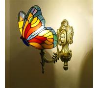 Applique Murale Papillon Tiffany/Appliques murales Style Tiffany pour Le Salon/Décoration Murale Style Ancien/Vintage pour Le Salon, la Chambre
