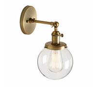 Applique murale Pathson en verre transparent - Forme : globe - Style : industriel rétro - Taille : 15 cm