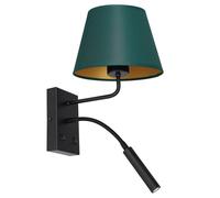 Applique Murale Petrol Or Tissu H:38 Cm E27 G9 Conique Salon