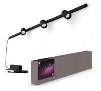 Applique Murale - PHILIPS HUE - Perifo Kit Mural - 3 Spots Cylindriques - Noir - Bluetooth Compatible