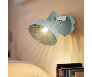 Applique murale pivotante Corridor light wall retro applique vintage salon, gris antique, poinçonnant, 1x E14, LxlxH 15x12x12 cm