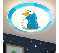 Applique Murale Plafonnier Enfants Pingouin Motif Verre Multicolore Chambre