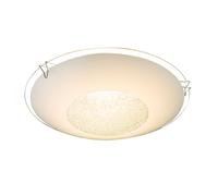 Applique murale, plafonnier, lampe de salon, cristaux de verre blancs, 1x LED 8 watts 500 lumens blanc chaud, DxH 20x6 cm