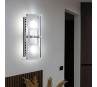 Plafonnier LED applique de salon spot en verre argent 2 flammes WOFI 7475.02.01.0000