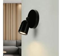 Applique murale plastique noir chambre à coucher salon Ø12 cm GU10 petite liseuse flexible réglable Applique cuisine PAYTON