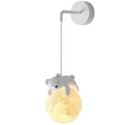 Applique murale pour chambre d'enfant - Lampe de chevet à intensité variable - Motif : lapin, panda, ours