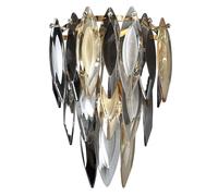 Applique murale pour couloir, cristaux K9 couleur or, couleur champagne, H 34 cm