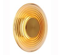 Applique murale pour couloir, laiton, verre mat, ambre, LED, D 30 cm