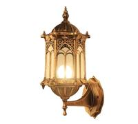 Applique murale pour porte d'entrée Applique murale extérieure rétro européenne Lampe murale en aluminium Abat-jour en verre Applique murale extérieure étanche Lampe de jardin Applique murale Lanter