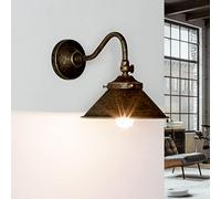 Applique murale premium en laiton véritable en bronze antique mat chambre salon L : 15 cm E14 jusqu'à 60 W applique industrielle flexible couloir