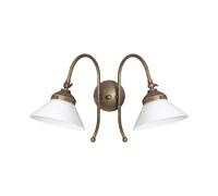 Applique Murale Premium Fiordo En Laiton Antique 2-Flammes Vintage Rustique