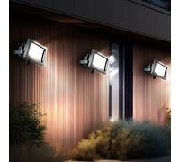 Projecteur de chantier LED, projecteur d'extérieur, spot mural, aluminium verre gris 10W 750lm blanc lumière du jour, lot de 3