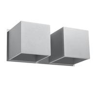 Applique Murale - QUAD 2 - Gris - Aluminium - 2 Ampoules - Intérieur