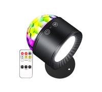 Applique murale rechargeable - Lumière à distance à double tête | Support sans fil offrant des modes de luminosité réglables Environnement coloré Réaction sonore Idéal pour les locataires Chambre à