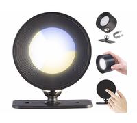 Applique murale rechargeable - Lunartec - LED CCT - Intensité variable - Noir - Design moderne