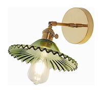 Applique Murale réglable E27 avec Support de Lampe en Laiton, Abat-Jour en Verre, Appliques murales pour Chambre à Coucher, Salon, Couloir, loft, Cuisine, Restaurant, Vert