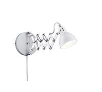 Applique murale réglable en blanc avec articulation en ciseaux max. 53 cm