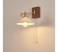 Applique Murale réglable en Laiton avec Bras pivotant en Verre Laiteux, Lampe de Lecture Murale Moderne du Milieu du siècle, Lampe Murale Rustique Vintage pour Chambre à Coucher, Chevet, tête de