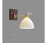 Applique Murale réglable en Laiton avec Bras pivotant en Verre Laiteux, Lampe de Lecture Murale Moderne du Milieu du siècle, Lampe Murale Rustique Vintage pour Chambre à Coucher, Chevet, tête de