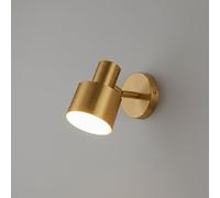 Applique Murale Réglable En Laiton Massif, Lampe de Lecture Directionnelle À Tête Pivotante, Style Minimaliste Moderne, Culot E27, Finition Métal Doré, Idéale Pour Chambre, Table de Chevet, Bureau, Es
