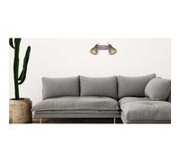 Applique murale réglable fentes décoratives bois gris spots L 30 cm