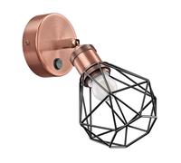 Applique murale RETRA interrupteur bronze mat rond ; abat-jour en forme de cage [EEK: E]