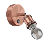 Applique murale RETRA interrupteur bronze mat rond + ampoule LED 370lm blanc