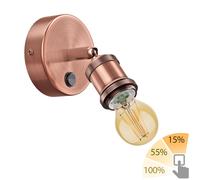 Applique murale RETRA interrupteur bronze mat rond + ampoule LED 778lm blanc [EEK: E]