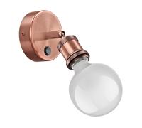 Applique murale RETRA interrupteur bronze mat rond + ampoule LED 845lm blanc [EEK: D]