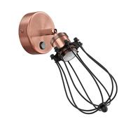 Applique murale RETRA interrupteur bronze mat rond douille E27 abat-jour cage