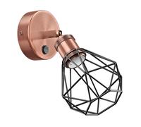 Applique murale RETRA interrupteur bronze mat rond E27 douille abat-jour en