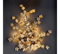 Applique murale rétro de campagne, grande feuille d'érable en cuivre, branche lumineuse de fond, Lustre