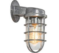 Applique murale rétro en forme de cage en métal pour intérieur et extérieur, étanche, style industriel, applique nautique pour jardin, balcon, patio, bar, chambre à coucher, éclairage E27, argent It's