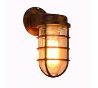 Applique murale rétro en rouille, lanterne murale extérieure industrielle, lampe étanche for porche, patio, jardin(Bronze)