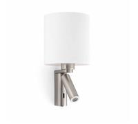 Applique Murale ROB 60W avec Liseuse Nickel Mat Acier,Blanc