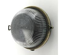 Applique Murale Ronde Ø 17,5 Cm Petite Laiton Verre Riffle E27 IP64 Lampe