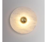 Applique Murale Ronde en marbre Naturel albâtre, LED, Style Milieu du siècle, câblée, pour Salon, Chambre, Couloir, escalier