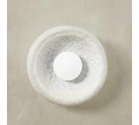 Applique Murale Ronde en résine, Lampe Murale Moderne et Vintage pour Chevet, éclairage Mural en résine Blanche, décoration d'intérieur pour Salon, Couloir, allée, escalier - Douille G4 / 20 cm