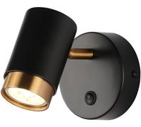 Applique murale rotative simple avec interrupteur à bouton-poussoir, applique murale à tête unique, lampe murale câblée en aluminium pour chambre à coucher, chevet, étude, escaliers, couloir