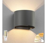Applique murale RUNEL pour extérieur anthracite IP65 Up & Downlight + lampe