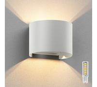 ledscom.de Applique RUNEL pour extérieur, blanc, IP65, Up & Downlight + lampe LED 501lm, blanc chaud