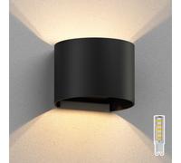 Applique murale RUNEL pour extérieur noir IP65 Up & Downlight + lampe LED