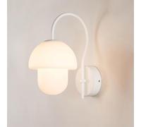 Applique Murale Rustique en Verre, Style Nordique, Couleur crème, Style Champignon, Vert, avec Abat-Jour en Verre Blanc Laiteux, Lampe de Chevet Moderne à col de Cygne pour Chambre d'enfant,
