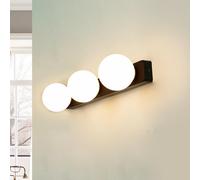 Applique Murale Salle De Bain 3-Flammes G9 Noir Blanc Verre Boule